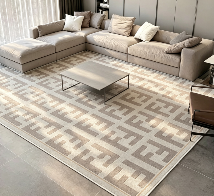 Ultra Plush Shaggy Faux Fur Living Room Rug, Comfortable Thick Fluffy Floor Carpet